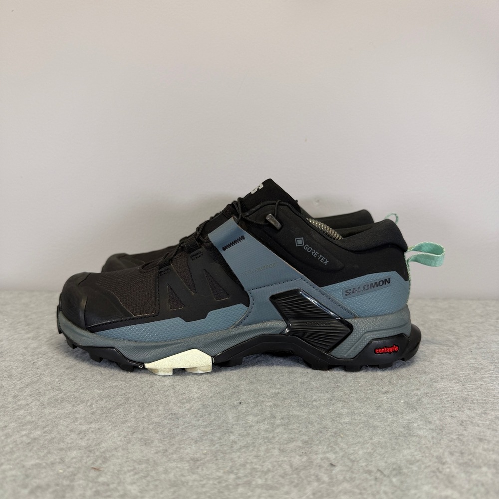 Salomon X Ultra 4 GTX Womens Shoes Size 6 Black Stormy Weather Hiking Sneakers